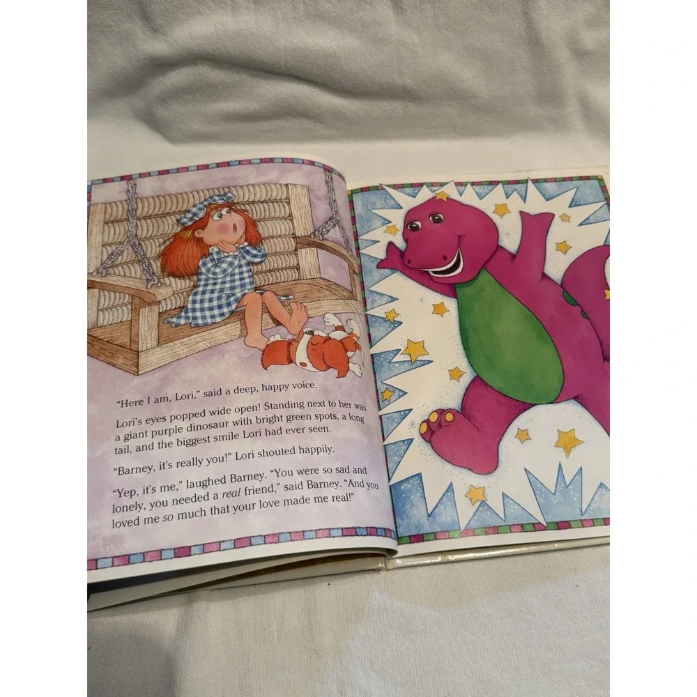 Vintage 1992 Barney Just Imagine Mary Shrode Hardcover Lyons Group Kids Book